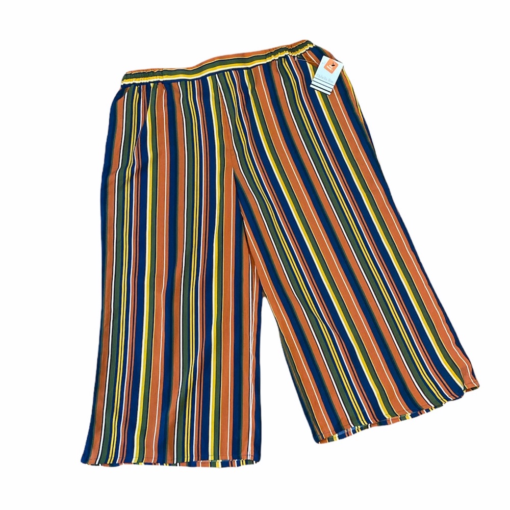 Ophelia Roe 1X rainbow wide leg cropped Pants